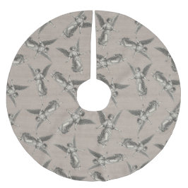 Faux burlap beige Angel traditional Christmas Kerstboom Rok