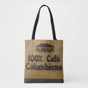 FAUX BURLAP COLUMBIAN COFFEE BAG PURSSE TAS