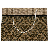 Faux Burlap Design Gift Bag Large Cadeautasje (Voorkant)