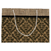 Faux Burlap Design Gift Bag Large Cadeautasje (Achterkant)