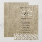 Faux Burlap en Kant Kaart (Voorkant / Achterkant)