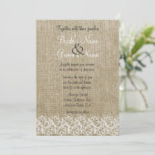 Faux Burlap en Kant Kaart (Staand voorkant)