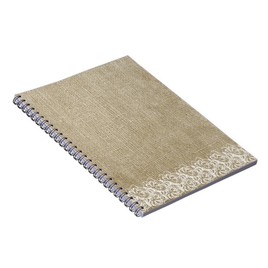 Faux Burlap en Kant Notitieboek (Rechterzijde)