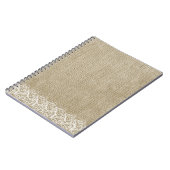 Faux Burlap en Kant Notitieboek (Linkerzijde)