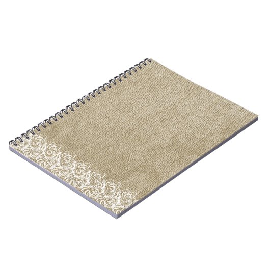 Faux Burlap en Kant Notitieboek (Linkerzijde)