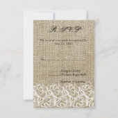 Faux Burlap en Kant RSVP (Voorkant)
