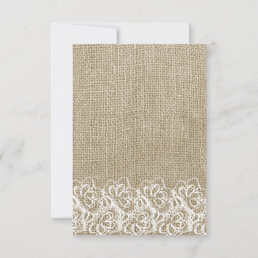 Faux Burlap en Kant RSVP (Achterkant)