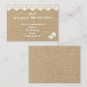 Faux Burlap- en Lace-behuizingskaart Informatiekaartje (Voorkant / Achterkant)