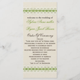 FAUX burlap en lace limoen country bruiloft Programmakaart