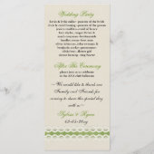 FAUX burlap en lace limoen country bruiloft Programmakaart (Achterkant)