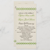 FAUX burlap en lace limoen country bruiloft Programmakaart (Voorkant / Achterkant)