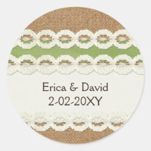 FAUX burlap en lace limoen country bruiloft
