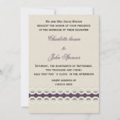 FAUX burlap en lace paarse country bruiloft Kaart (Achterkant)