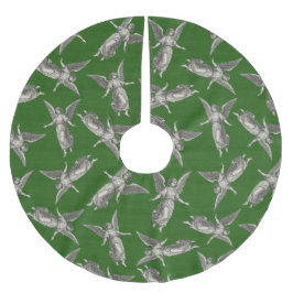 Faux burlap green Angel traditional Christmas Kerstboom Rok