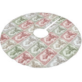 Faux burlap green Angel traditional Christmas Kerstboom Rok (Gekanteld)