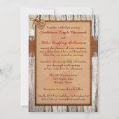 FAUX Burlap, Hout, Bladeren, Hart FOTO Huwelijk Kaart (Achterkant)