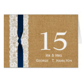 FAUX burlap-kant, getallen voor trouwe bruiloft (Voorkant Horizontaal)