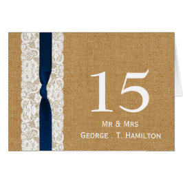 FAUX burlap-kant, getallen voor trouwe bruiloft