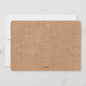 Faux Burlap-kerstfoto's lichten vrede en liefde Feestdagenkaart (Achterkant)