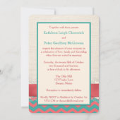 FAUX Burlap Lace Bow PHOTO Wedding Invite, Chevron Kaart (Achterkant)