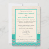 FAUX Burlap, Lace PHOTO Wedding Invite, Chevron 2 Kaart (Achterkant)
