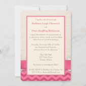 FAUX Burlap, Lace PHOTO Wedding Invite, Chevron 3 Kaart (Achterkant)