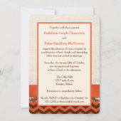 FAUX Burlap, Lace PHOTO Wedding Invite, Chevron 5 Kaart (Achterkant)
