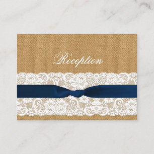 FAUX burlap lace, trouwe bruiloft receptie uitnodi Informatiekaartje