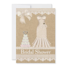 Faux Burlap Lace Wedding Bridal Shower