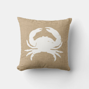 Faux Burlap Nautical Sierkussen met krab