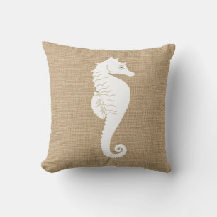 Faux Burlap Nautisch Sierkussen met Zee