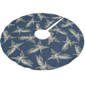 Faux burlap navy blue Angel traditional Christmas Kerstboom Rok (Gekanteld)