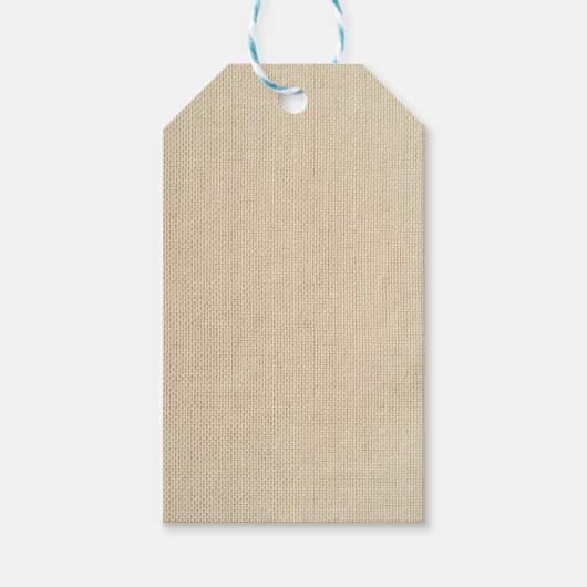 Faux burlap patroon cadeaulabel (Voorkant)