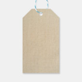 Faux burlap patroon cadeaulabel (Achterkant)