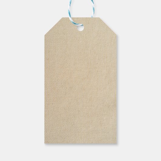 Faux burlap patroon cadeaulabel (Achterkant)