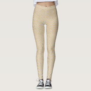 Faux burlap patroon leggings