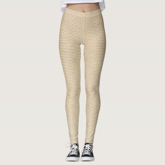 Faux burlap patroon leggings (Voorkant)