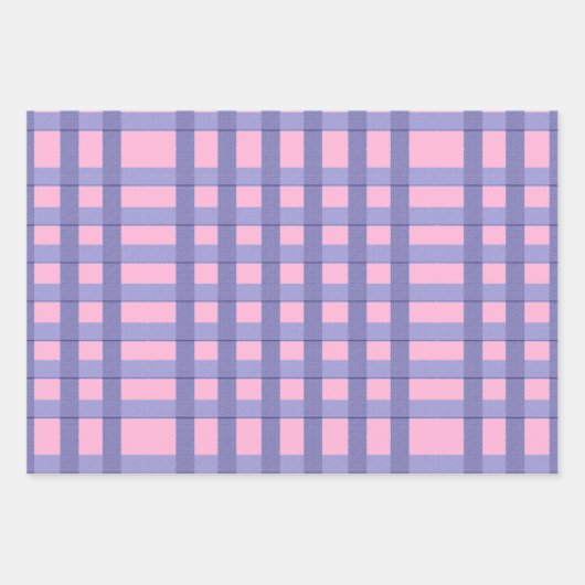 Faux Burlap Pset-ontwerp - Blauw roze set Inpakpapier Vel (Voorkant)