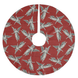 Faux burlap red Angel traditional Christmas Kerstboom Rok