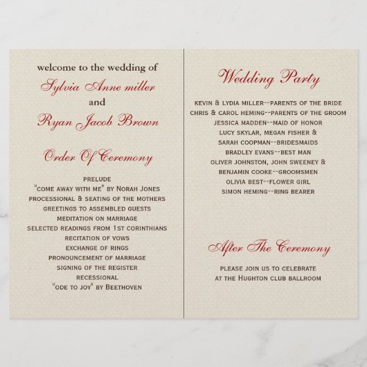 FAUX-burlap, rode broche, tweeledig weddenschap (Achterkant)