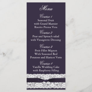 FAUX-burlap, rustige trouwmenukaarten Menu