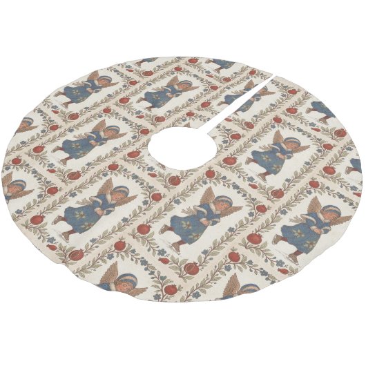 Faux burlap skating Angel traditional Christmas Kerstboom Rok (Gekanteld)