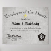 Faux burlap star medewerker van het maandcertifica poster (Voorkant)