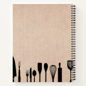 Faux Burlap Utensils Persoonlijk Ontvang Notitieboek (Achterkant)
