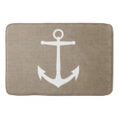 Faux Burlap White Anchor Bath Mat (Voorkant)