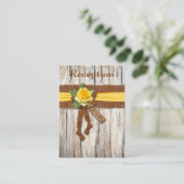 FAUX Burlap, Yellow Rose Receptie Enclosure Kaart (Staand voorkant)