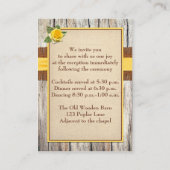 FAUX Burlap, Yellow Rose Receptie Enclosure Kaart (Achterkant)