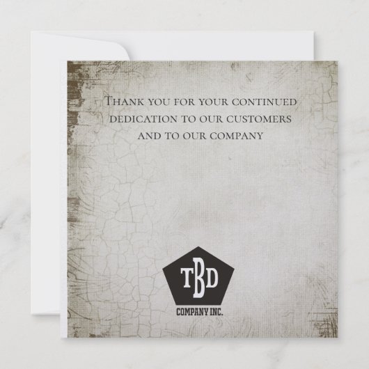 Faux-cadeautjes ter gelegenheid van het jubileum v kaart (Achterkant)