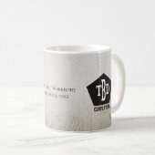 Faux-cadeautjes ter gelegenheid van het jubileum v koffiemok (Voorkant rechts)