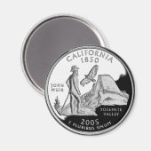 Faux California State Quarter Yosemite Valley Muir Magneet (Voorkant / Achterkant)